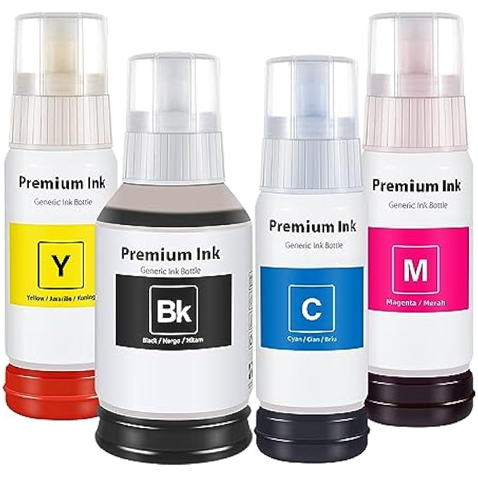 542 COMPATIBLE REFILL BOTTLE INK REPLACEMENT FOR 542 T542 WORK FOR PRO ET-5800 ET-5850 ET-5880 ET-16600 ET-16650 PRINTER - Image 1