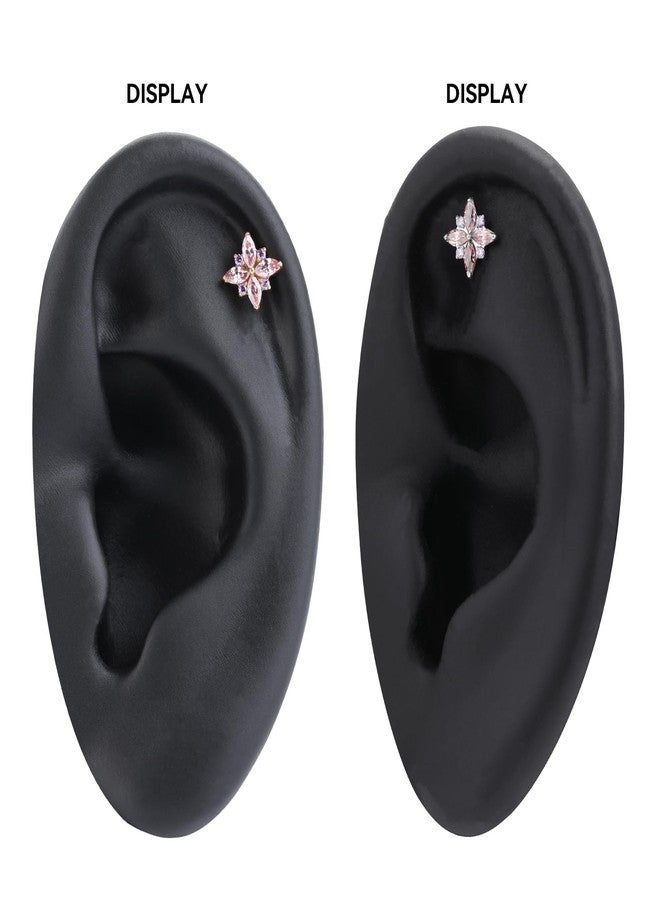 Humorrap Helix Piercing Jewelry for Women 16G 8mm, ASTM F136 Titanium Flat Back Stud, Hypoallergenic Cartilage Earrings for Conch Flat Tragus, Implant-Grade, Threadless Push Pin, Firework - Image 2