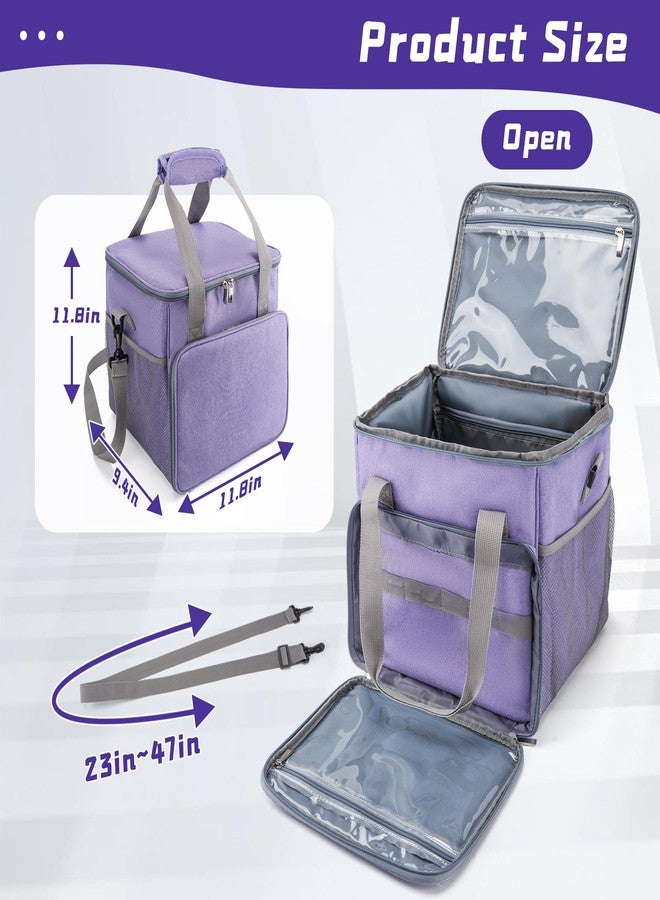 SMYV Pet Grooming Bag for Dog Grooming Supplies, Dog Tote Travel Bag for Pets Grooming Tools Kit Accessories - Light Purple - Image 2