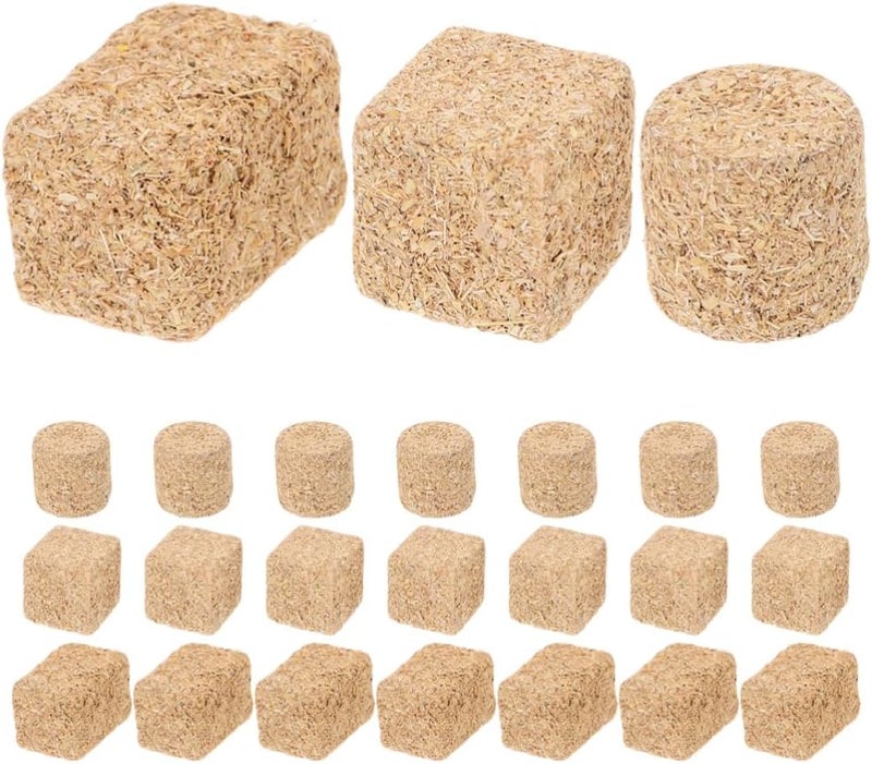 SEWACC 24pcs Miniature Hay Bales for Farm Scene Realistic Decorative Faux Haystack Models for Dollhouse Landscape Includes Cylindrical and Shapes - Image 1