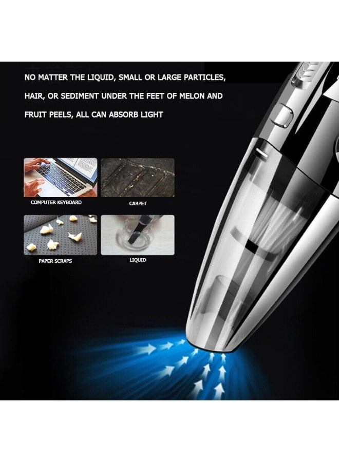 مكنسة كهربائية محمولة باليد عالية الطاقة 120 وات 4500 كيلو باسكال مكنسة غبار لاسلكية قابلة للشحن محمولة لزوج الحيوانات الأليفة/الأريكة/السيارة/المكتب - Image 3