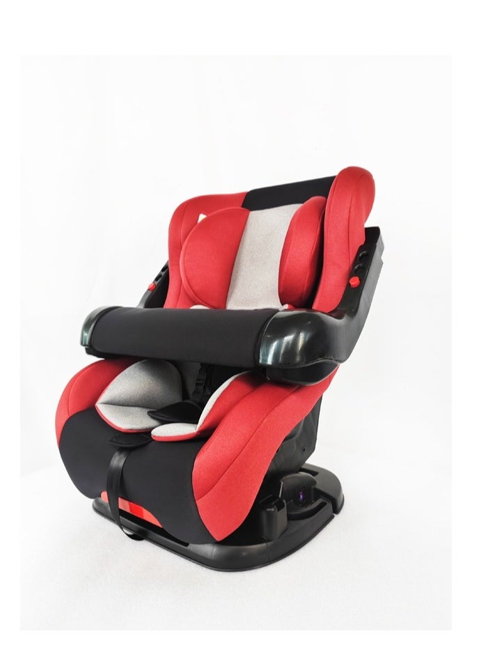 molody Molody Convertible Baby Car Seat 0-4 Years with Front Safety Handle and Reclining Positions-Red  - Image 1