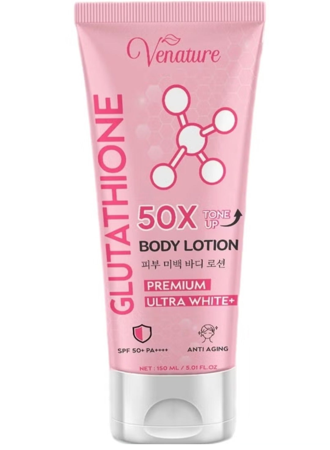 Venature Venature Glutathione 50X Tone Up Body lotion Premium Ultra White+ SPF 50+ PA++++ - 150ml | Best Price KSA