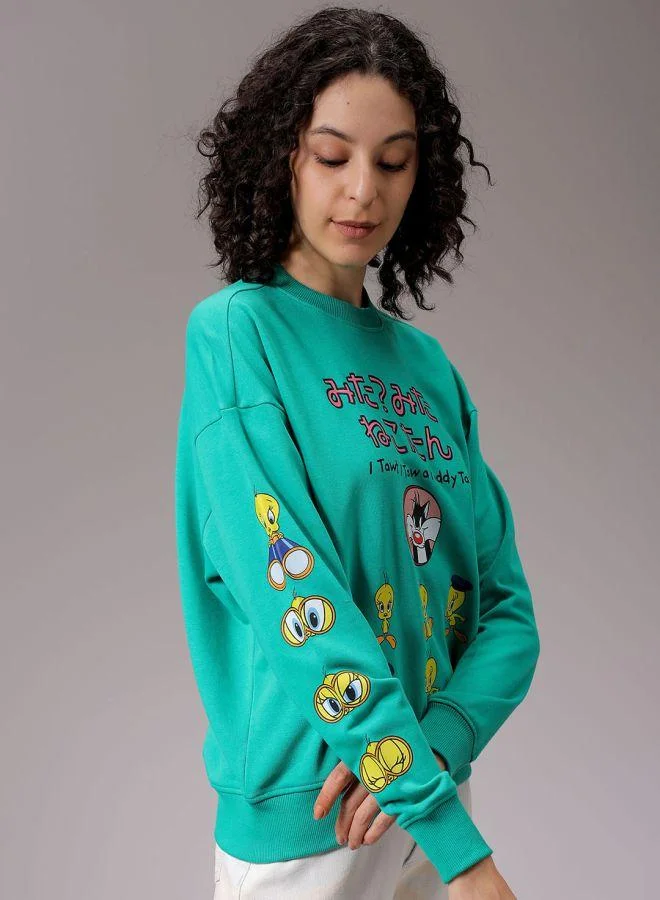 Freehand  Women Boxy Fit Looney Tunes Oversized Sweatshirt for Women | Best Price UAE