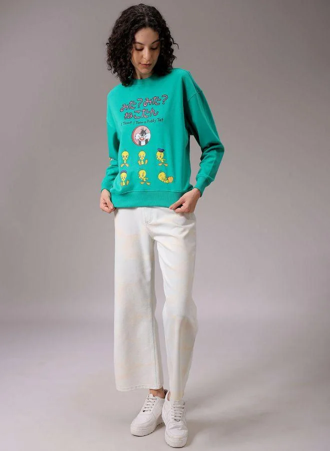Freehand  Women Boxy Fit Looney Tunes Oversized Sweatshirt for Women | Best Price UAE