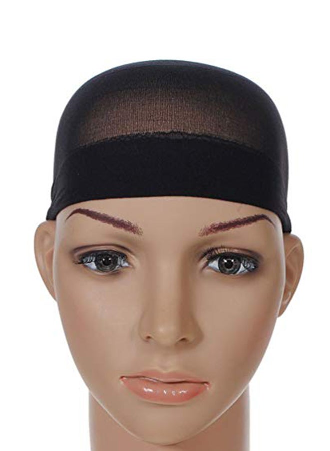 OMORFIEER Unisex Stocking Wig Cap Snood Mesh Natural Black Wig Caps (2pcs) - Image 1