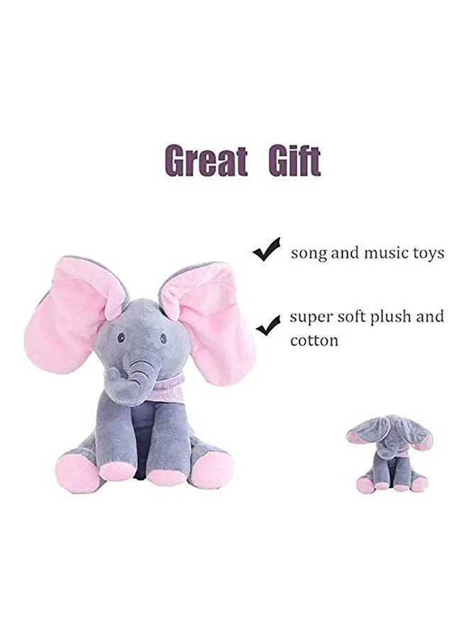 Talking And Singing Elephant Stuffed Plush Doll Toy Gray/Pink 30cm - Image 5