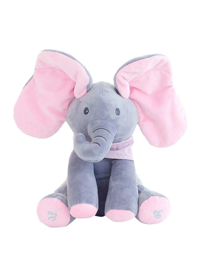 Talking And Singing Elephant Stuffed Plush Doll Toy Gray/Pink 30cm - Image 1