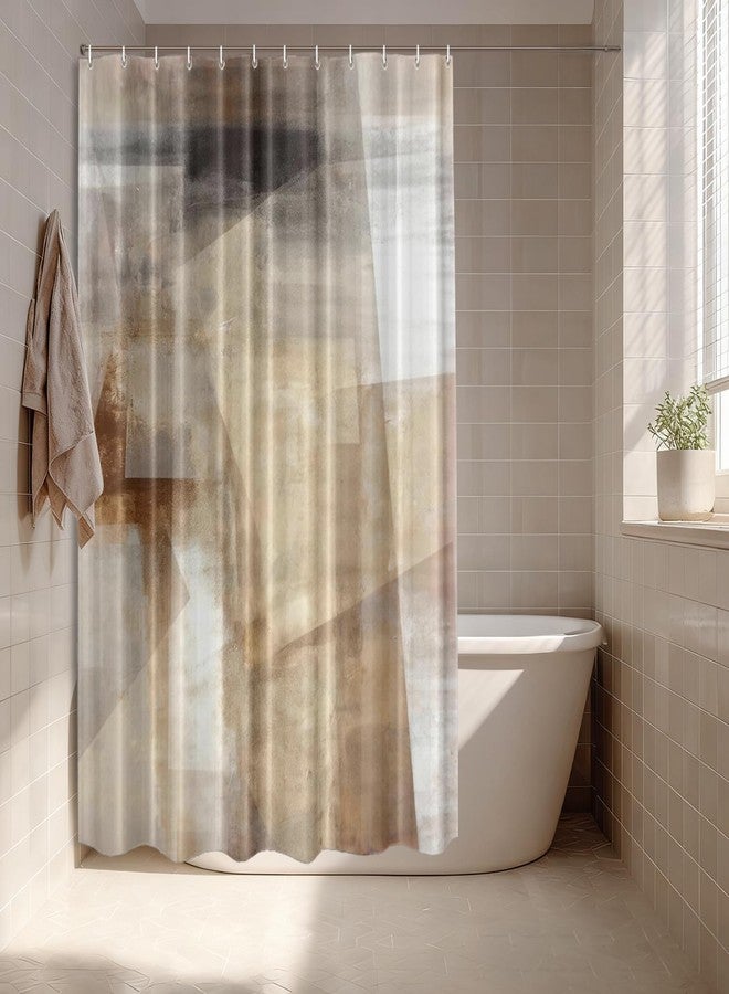 Batmerry Brown Beige Abstract Art Decorative Shower Curtain, Brown Art Abstract Acrylic Painting Shower Curtain Cute Long Wide Shower Curtain with Rust Proof Grommets for Bathroom Waterproof Washable - Image 4