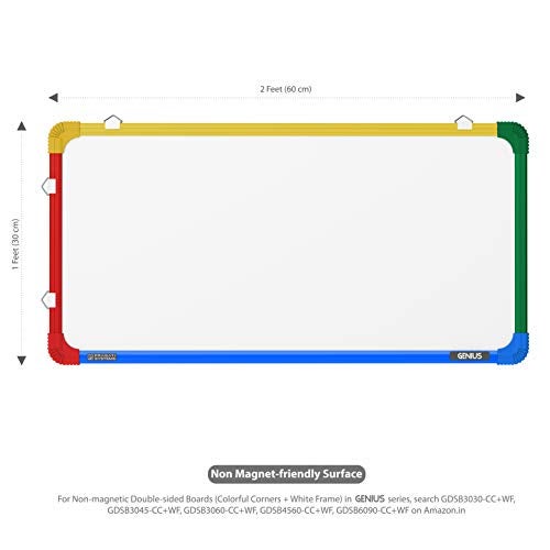 Pragati Systems® Genius Non-Magnetic Double-Sided Whiteboard and Chalkboard for Kids, Home & Kitchen | Compact & Convenient Dry Dual Purpose Writing Board | Extra Small Size 1x2 Feet (Pack of 1) - Image 2