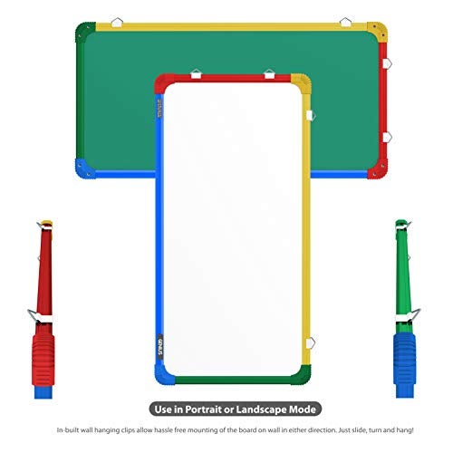Pragati Systems® Genius Non-Magnetic Double-Sided Whiteboard and Chalkboard for Kids, Home & Kitchen | Compact & Convenient Dry Dual Purpose Writing Board | Extra Small Size 1x2 Feet (Pack of 1) - Image 5