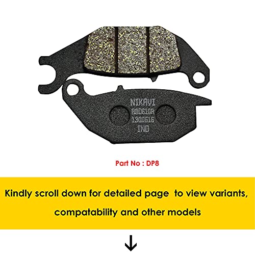 NIKAVI DP8 Rear Brake Pad Disc Pad Compatible for Yamaha R15 v1 & v2 / Hero Karizma ZMR/Yamaha FZ (rear) - Image 2