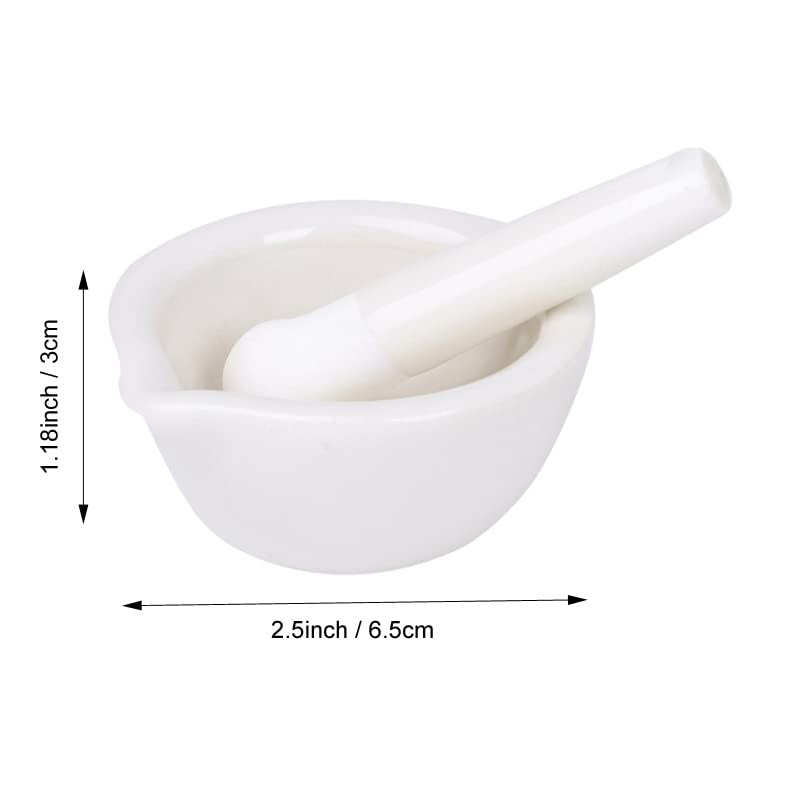 RchNow 2.5inch Pills Crusher, Grinding Bowls, Ceramics Mortar and Pestle,Porcelain Spice Mill Grinder Set, Handheld Seasoning Mills Grinder with Brush - Image 2