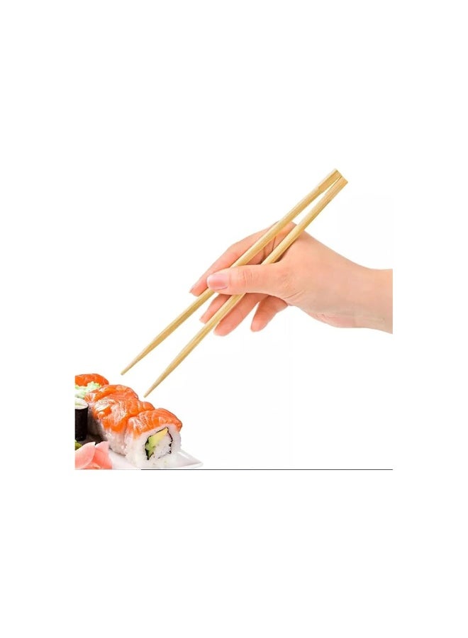 IDEAL PACK Bamboo Chopsticks – 20 cm (9 Inch) | 100 Pairs | Premium Quality, Individually Wrapped, Eco-Friendly Disposable Chopsticks for Asian Cuisine, Sushi, Noodles, and More - Image 2