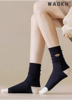 WAOKN 5 Pairs of Women Striped Socks, Vintage Crew Socks, Women's Loose Athletic Calf Socks, Casual Cotton Stretchy Novelty Socks, Casual Socks- Perfect for Everyday Wear  - Image 2