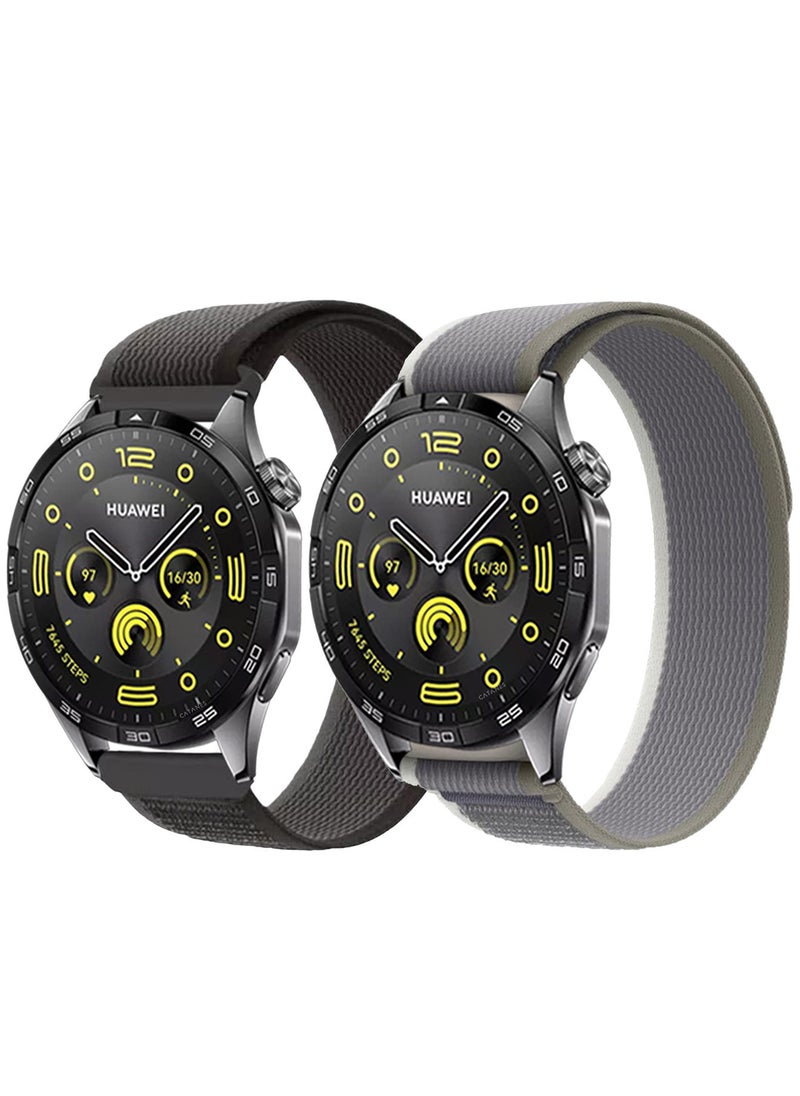 CATANES - ( for Huawei Watch GT4 ) 2 Pack, Trail Loop Band, Braided Elastic Weave Sport Strap, Nylon Sport Loop Bands for Men Women - Image 1