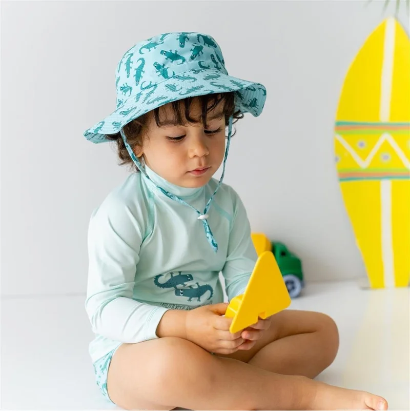 Mama Yoyo UV Protected Long Sleeve Swimsuit Set Crocco Blue