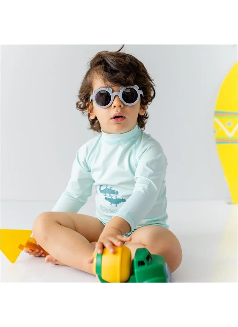 Mama Yoyo UV Protected Long Sleeve Swimsuit Set Crocco Blue