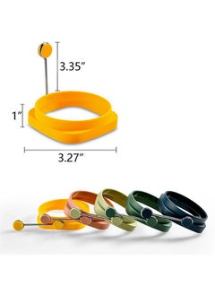 5 Pcs Silicone Egg Rings,Two-Sided Non Stick Pancake Molds, Fried Egg Cooking Rings Mold Ring Round with Handle for Fry Eggs Pancakes Reusable Fried Egg Mold, Round and Square - pzsku/Z733A4B9B77D8A3C13AEAZ/45/_/1723689610/6a9450f9-e084-44a6-a9ca-889398657aef