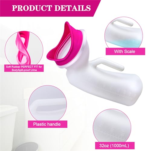 YSYONM Urinals for Women and Men Portable Unisex Urinal Bottle 1000ml Female Urination Device Pee Bottles for Emergency Travel Car & Camping Hospital Elderly Incontinence - Image 3
