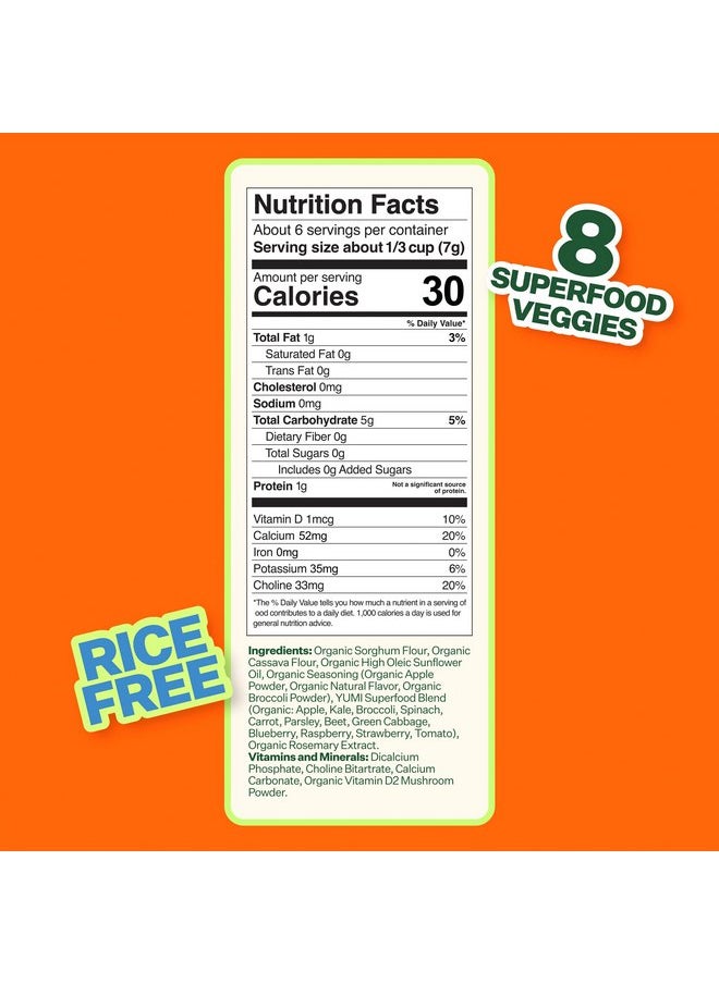 Yumi - YUMI Organic Rice-Free Puffs, No Sugar Added, Gluten-Free, Non-GMO Baby Snack Puffs, School Safe for Daycare and Lunchboxes (Apple & Broccoli) - Image 1