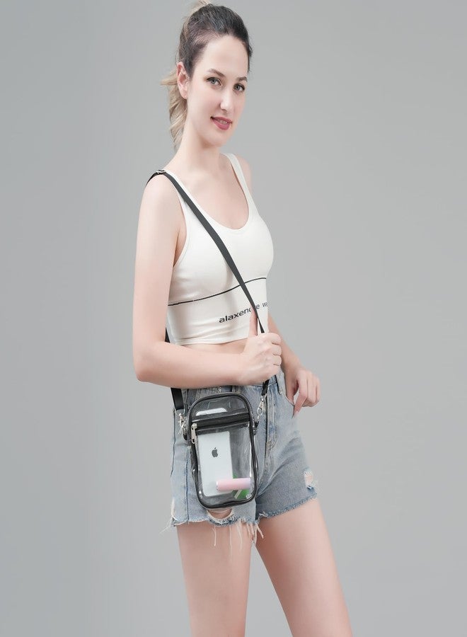 COVAX Clear Purse Bag for Stadium Events, Clear Crossbody Bag Stadium Approved for Concerts, Festivals (Black-S) - Image 3