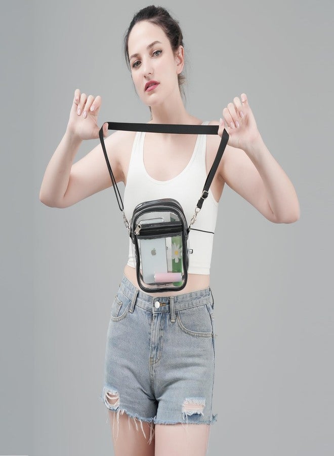COVAX Clear Purse Bag for Stadium Events, Clear Crossbody Bag Stadium Approved for Concerts, Festivals (Black-S) - Image 4