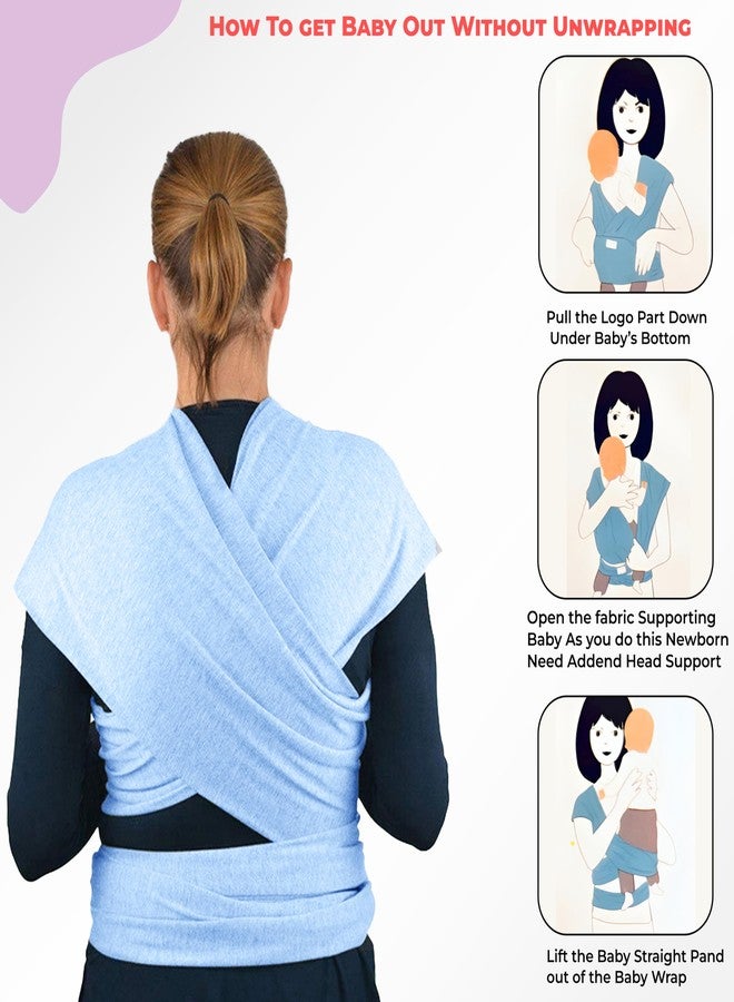 Bembika Adjustable Hands-Free Baby Sling Carrier Lightweight, Foldable Baby Wrap & Newborn Carrier Comfortable, Travel-Friendly Baby Wrapping Cloth-(Light Blue 0-18 Months |3-12 Kg) - Image 5