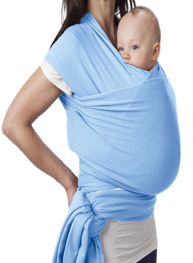 Bembika Adjustable Hands-Free Baby Sling Carrier Lightweight, Foldable Baby Wrap & Newborn Carrier Comfortable, Travel-Friendly Baby Wrapping Cloth-(Light Blue 0-18 Months |3-12 Kg) - Image 1