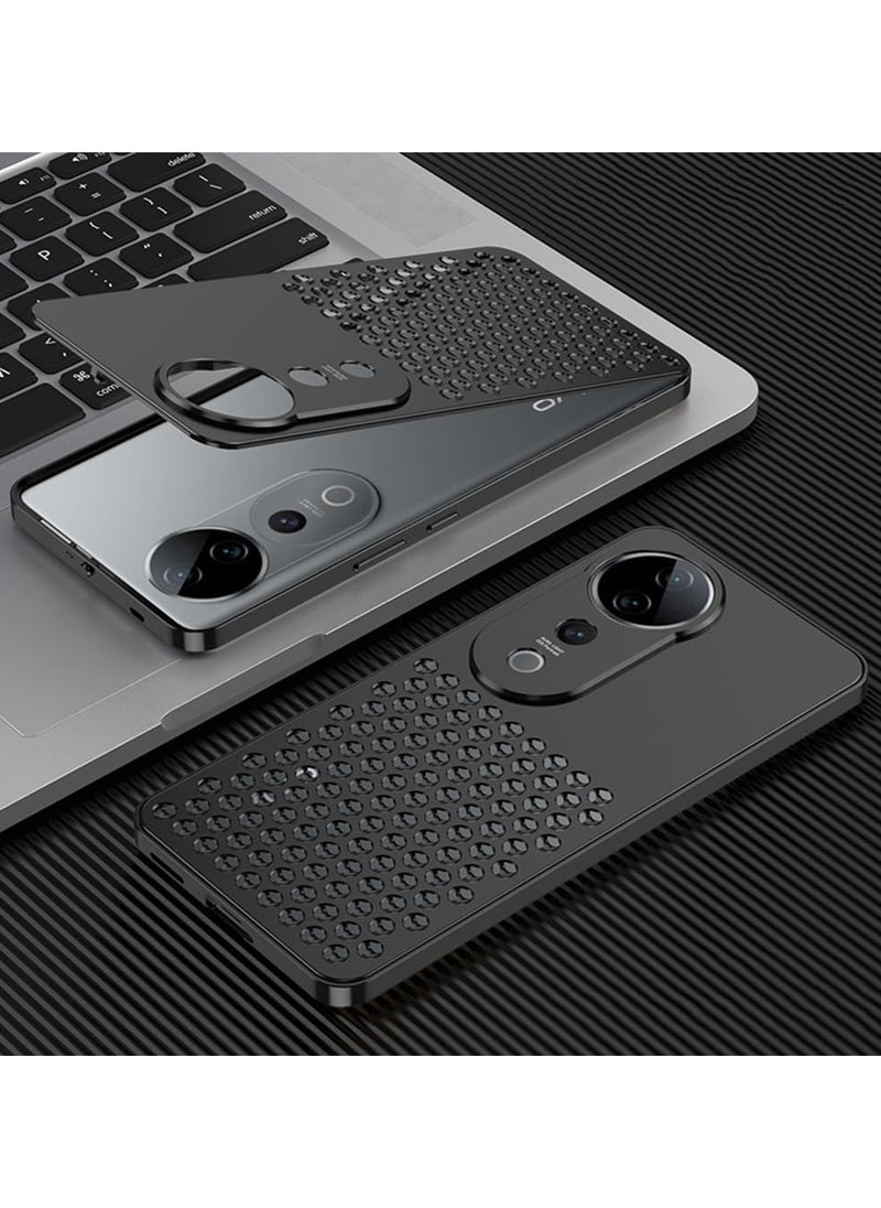 General - Case Compatible with VIVO V40 Pro, Magnetic Metal Frame + Matte [Body Armor] [Honeycomb Heat Sink] Back, Non Slip Shockproof Case with Camera Protector - Image 1