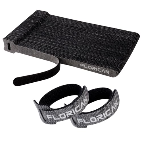 FLORICAN Cable Organiser, Cord Management System for PC, TV, Home Theater, Speaker & Cables, Reusable Cable Organizer for Desk, WFH Accessories, Reusable Cable Ties Strap (15 Pcs) - Image 1