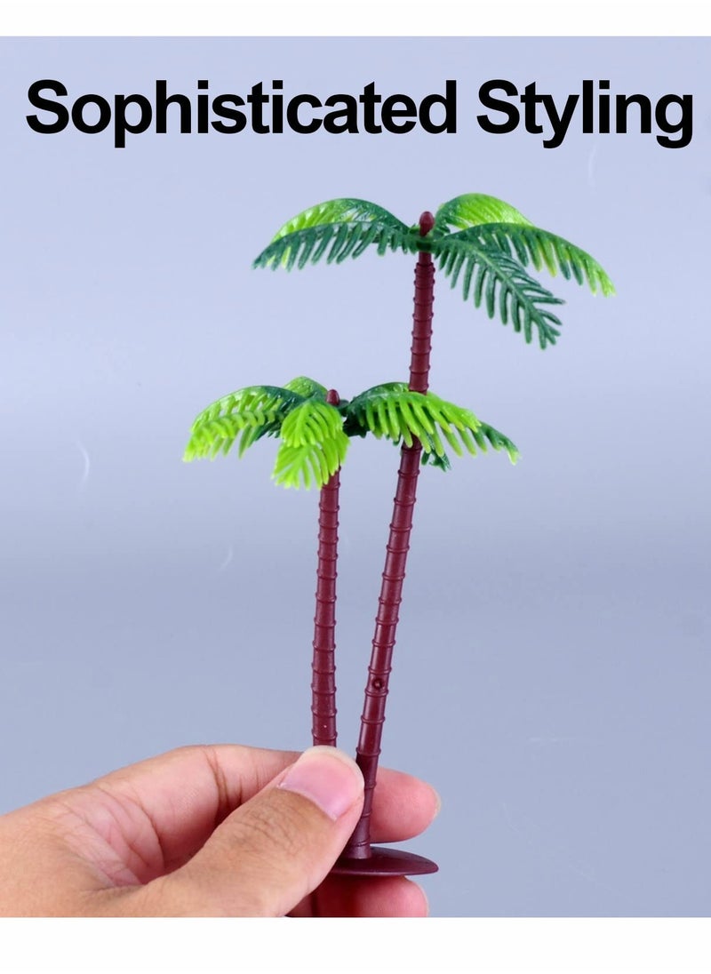 Excefore - Plastic Green Palm Tree, Cupcake Topper Coconuts Tree for Parties Decorations - Image 1
