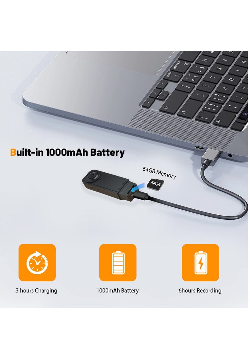 Barakah Mini Camera, 1000mA Mini Nanny Cam 1080p Hidden Body Camera with Night Vision 4h Auto Overwrite for Personal Civilians, Police Law Enforcement - Image 3