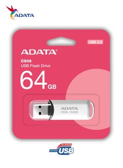 ADATA C906 Compact | 64GB USB 2.0 Flash Drive | Lightweight and Fast Data Transfer | White  - Image 2