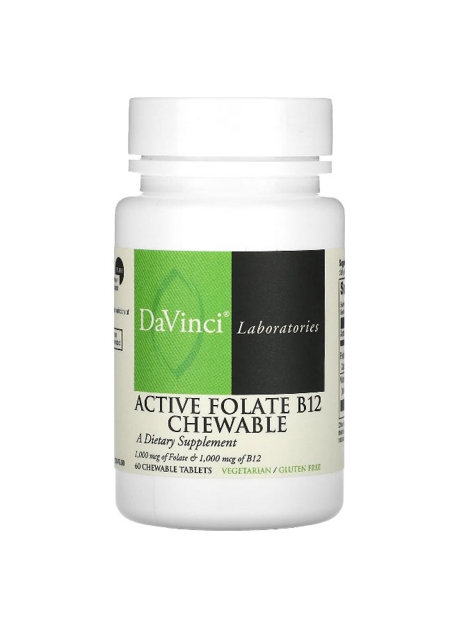 DaVinci Laboratories DaVinci Laboratories, Active Folate B12 Chewable, 60 Chewable Tablets  - Image 1