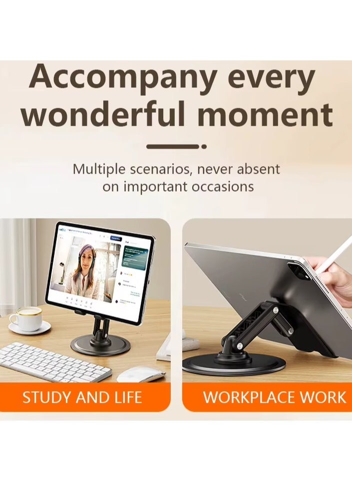 ELTRAZONE - Phone Stand for Desk – 360 Degree Rotating Foldable Cell Phone Holder – Portable & Adjustable Desktop Stand Compatible with iPhone 16, 15, 14, 13 Pro Max, Samsung S25 Ultra, S24 Ultra, S23 Ultra, Tablets & iPads (4-10 Inches) – Stable and Space-Saving Design for Users - Image 1