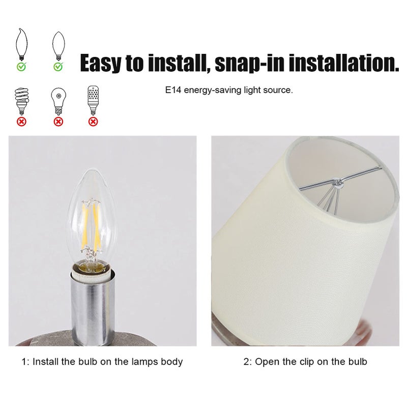 2PCS White Fabric Lamp Shade Small Replacement For Table Floor Wall Chandelier - Image 5