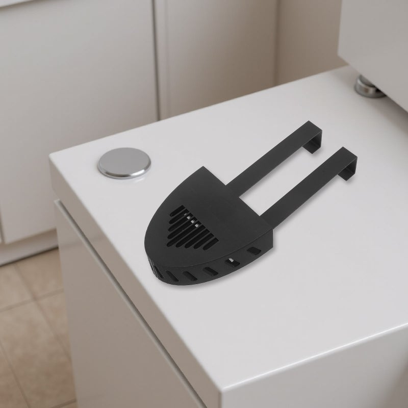 🚽 حامل لوحي لعلبة خزان المرحاض بلاستيكي أسود مقاوم للصدأ للتعليق - Image 5