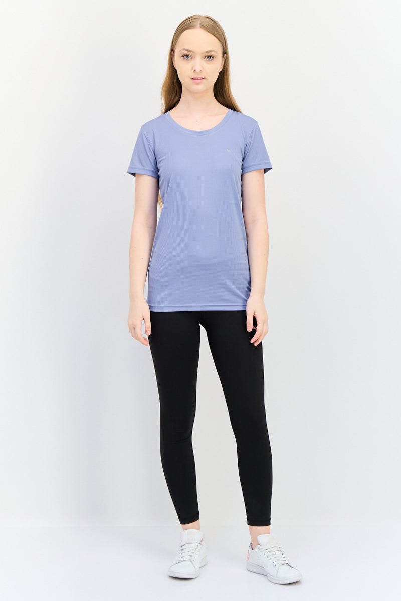 PUMA تي شيرت تدريب قصير الأكمام للنساء، أزرق باهت - Image 4