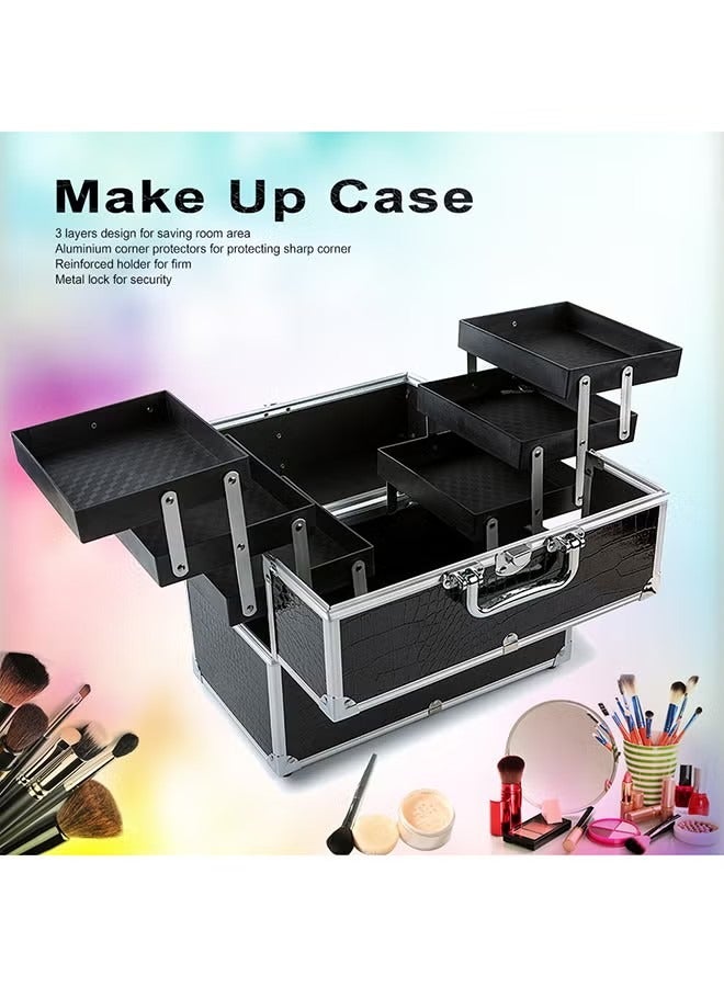 ORiTi Square Shaped Cosmetics Storage Bag Black/Silver - Image 2