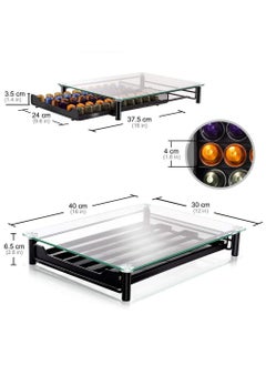 URbazaar Coffee Capsule Holder Storage Drawer and Coffee Maker Stand Coffee Pouch Holder Storage Drawer Black Holds 60 Coffee Pouches  - Image 2