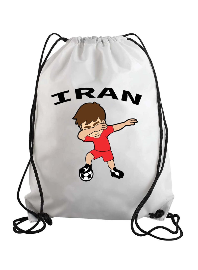 حقيبة برباط لكرة القدم الإيرانية أو حقيبة ظهر مناسبة للبالغين والأطفال وعشاق الرياضة (تصميم 2)