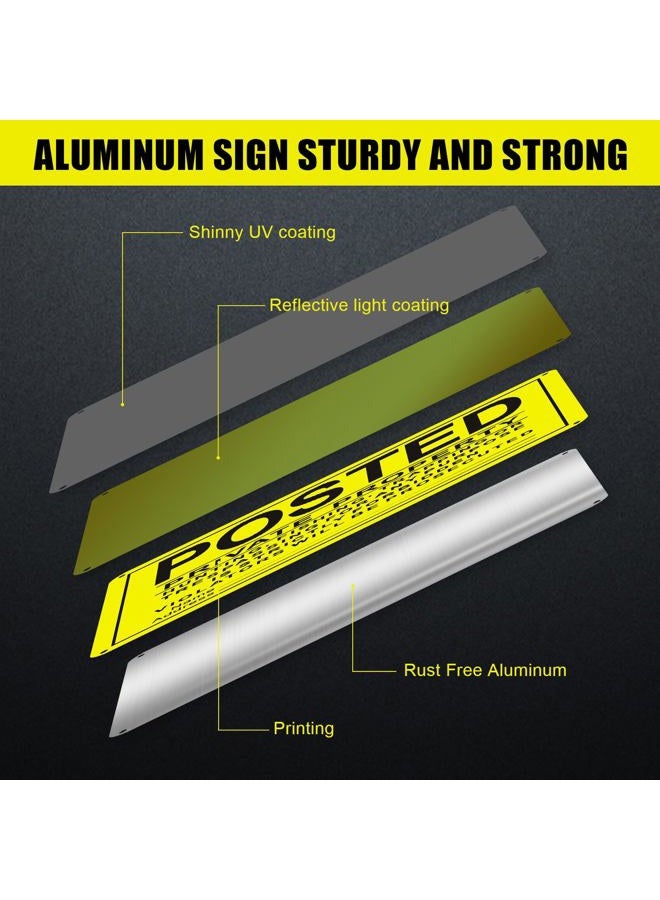 WAYASDCU 20PCS Posted No Trespassing Signs Private Property No Hunting Signs Private Property Aluminum Metal No Trespassing Signs for Warning No Hunting Fishing Trapping Indoor Outdoor(Yellow,7.09" x 9.84") - Image 3