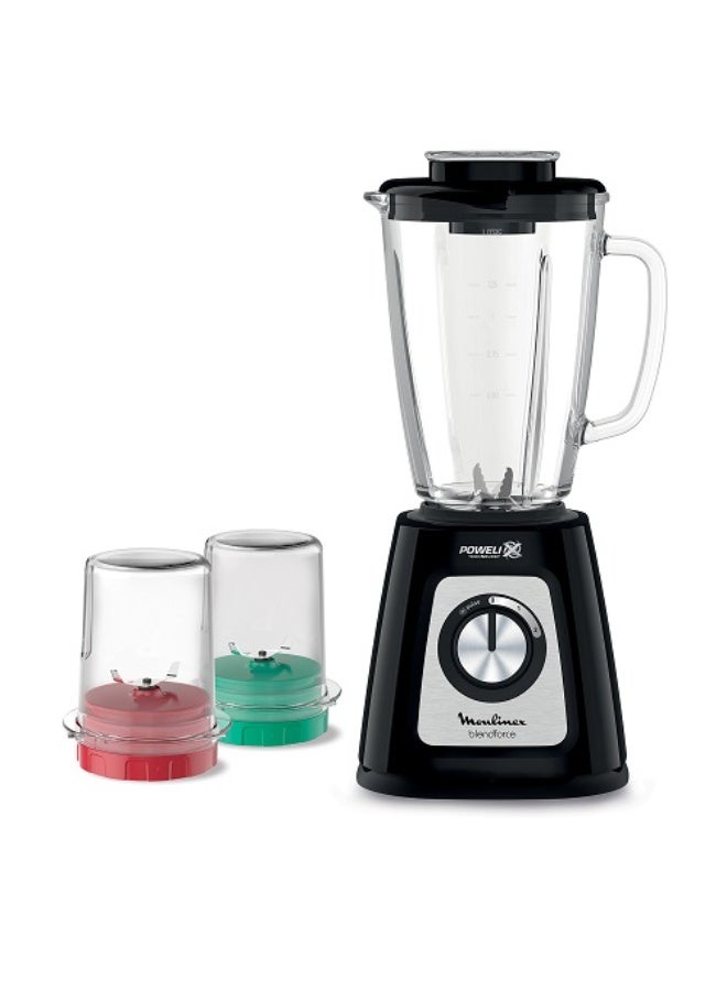 مولينكس Moulinex Blendforce Blender, 800 Watt, Glass Jar 1.75 Liters, Grinder and Chopper - LM4358EG 1.75 L 800 W LM4358EG - Image 1
