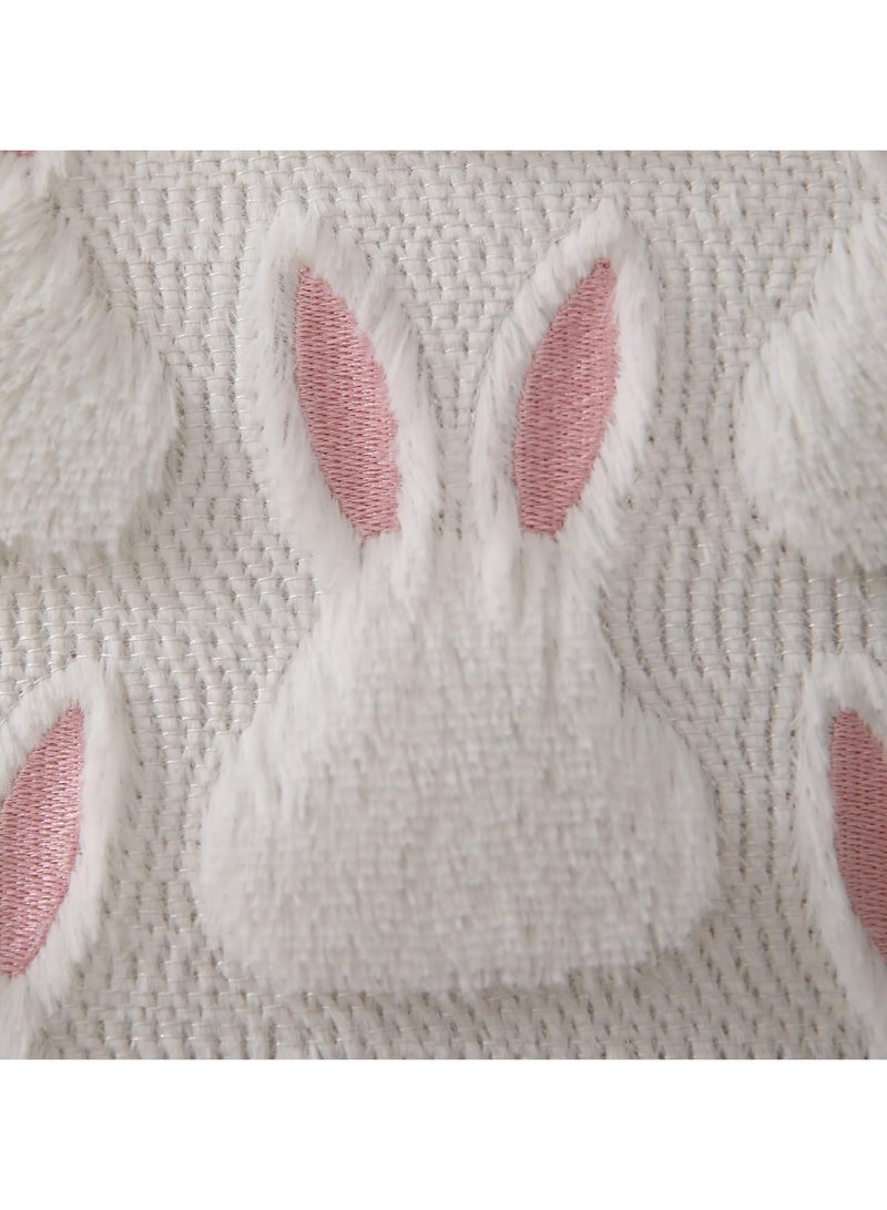 عام مجموعة غلاف وسادة (قطعتين) من فراء الأرنب الأبيض الوردي، بسحاب مخفي، مثالية لغرف النوم والأعياد والديكور المنزلي - Image 3