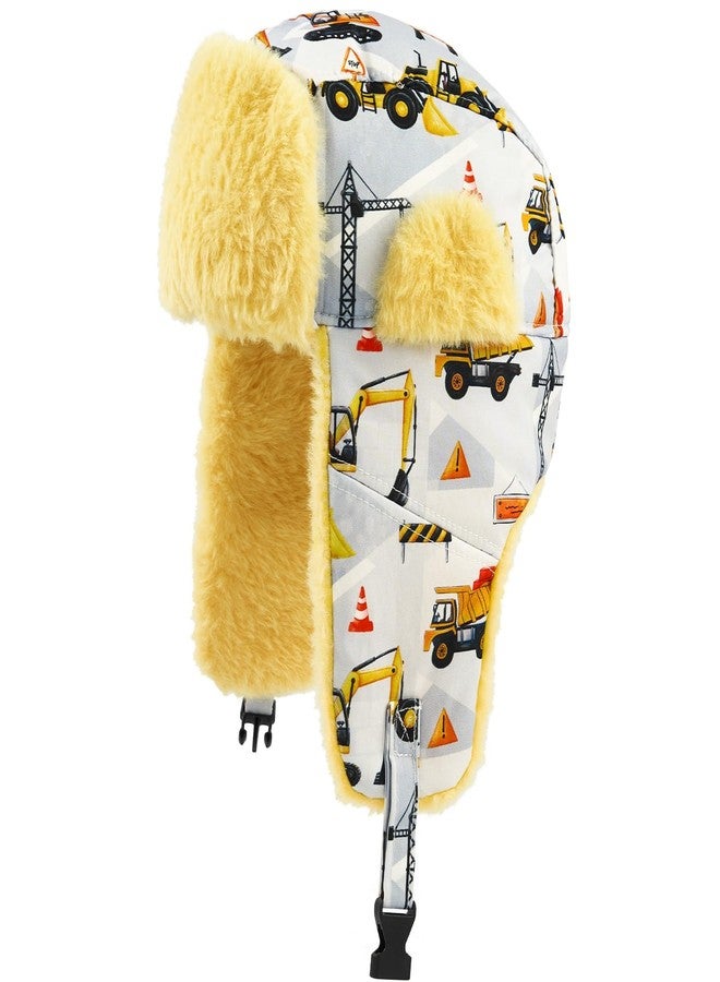 WAWSAM Toddler Winter Hat for Boys Girls Waterproof Warm Baby Toddler Fleece Beanie Hats (US, Age, 2 Years, 8 Years, Yellow Truck) - Image 1