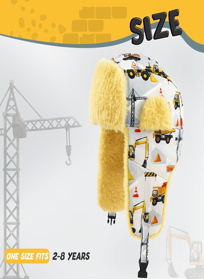 WAWSAM Toddler Winter Hat for Boys Girls Waterproof Warm Baby Toddler Fleece Beanie Hats (US, Age, 2 Years, 8 Years, Yellow Truck) - Image 2