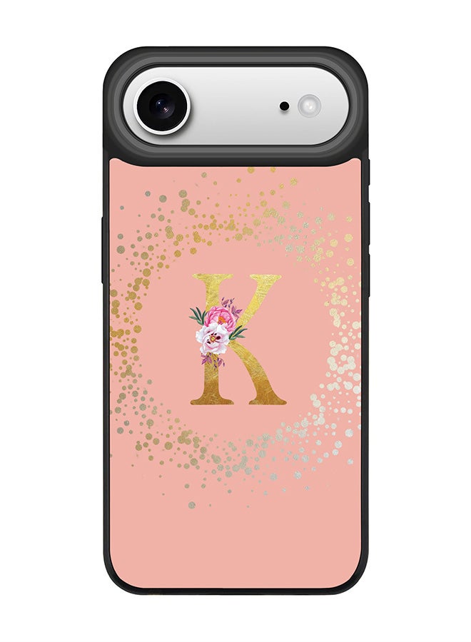 Stylizedd iPhone Air Case, [Compatible with MagSafe] Slim Magnetic cover Phone Case iPhone Air -Custom Monogram Floral - K  (Rose Pink ) - Image 1