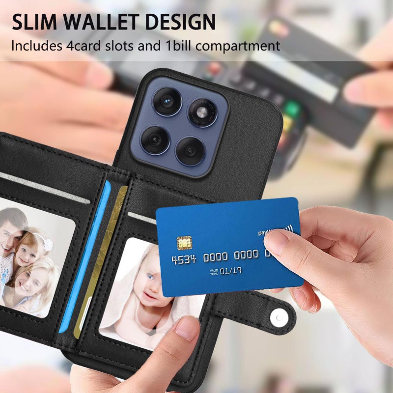 إيروريكس جراب هاتف مضاد للسرقة مزود ببطاقة RFID لهاتف Motorola Edge 60 Fusion / Edge 60 (أسود) - Image 5