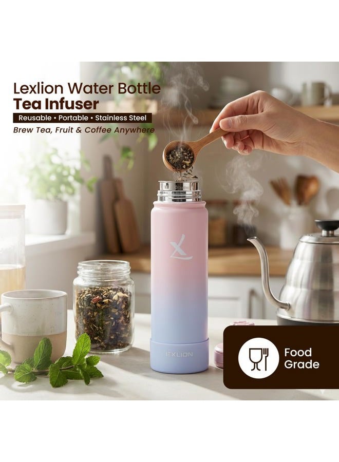 Lexlion Water Bottle Tea Infuser for Loose Leaf Tea — Reusable & Portable Stainless Steel Infuser for Fruit, Coffee, Green Tea, Iced Tea, Herbal Tea, Black Tea — Round Tea Strainers & Filters-(1 Pack) - Image 3